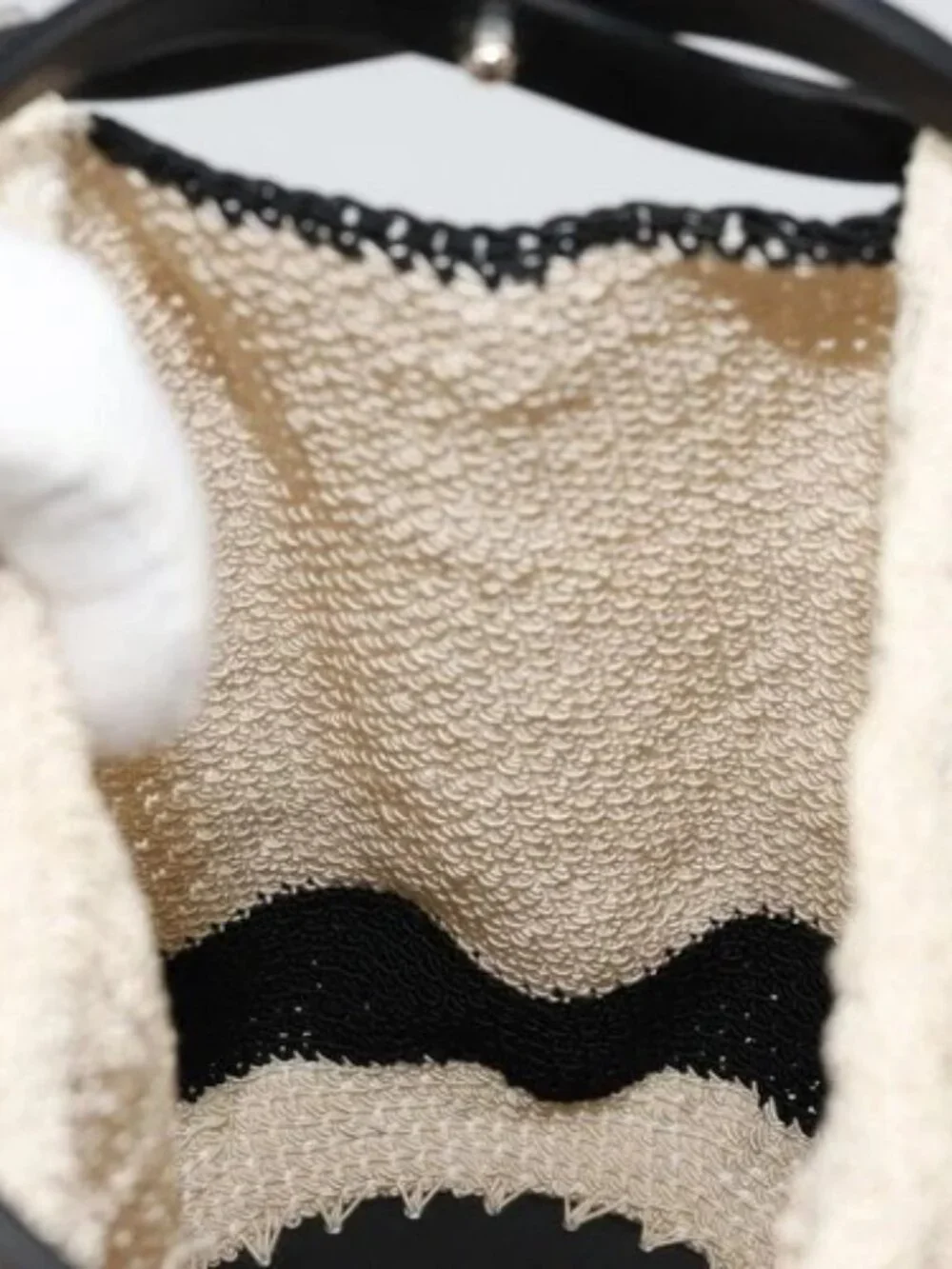 CHANEL Hand Bag Straw Beige CC Auth 170539